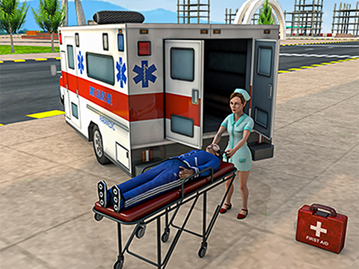 Screenshot of Ambulance Rescue Hospital Game available on the Drift Boss arcade hub catalog