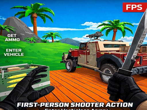 Screenshot of Blocky Zombie Shooting available on the Drift Boss arcade hub catalog